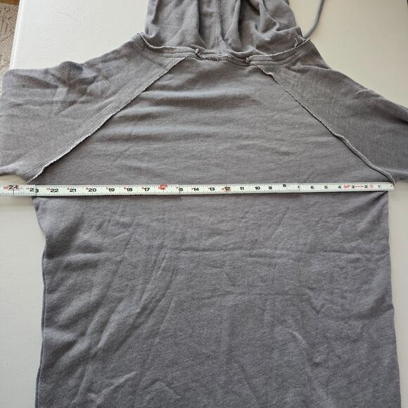 U.S. Apparel Hooded Sweatshirt Women's XL Gray V-Neck Raw Hem Long Sleeve NWT - Picture 11 of 15